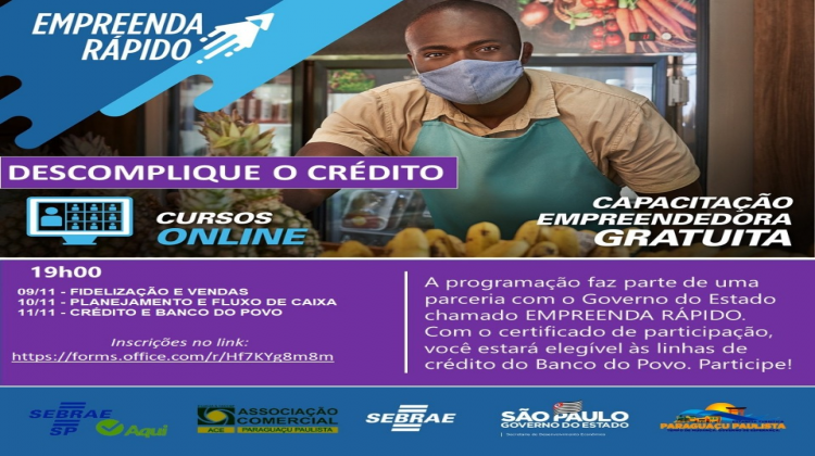 Notícia: Sebrae-SP oferece curso Descomplique o Crédito em Paraguaçu  Paulista