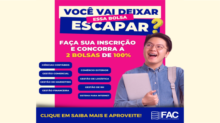 Notícia: ACE Paraguaçu vai sortear bolsas de estudo da faculdade do Comércio